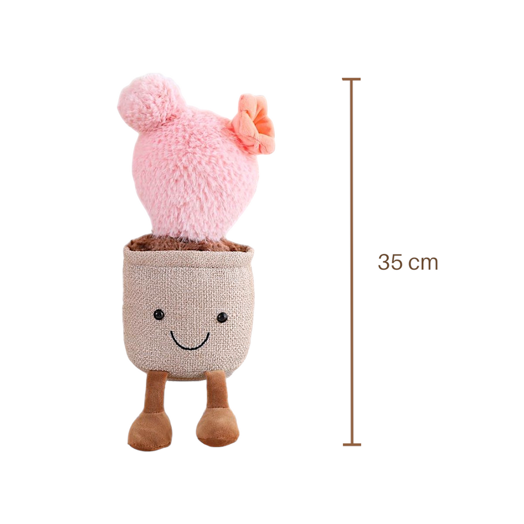 Blühender Kaktus kawaii Kuscheltier im Topf Die Kuschelecke