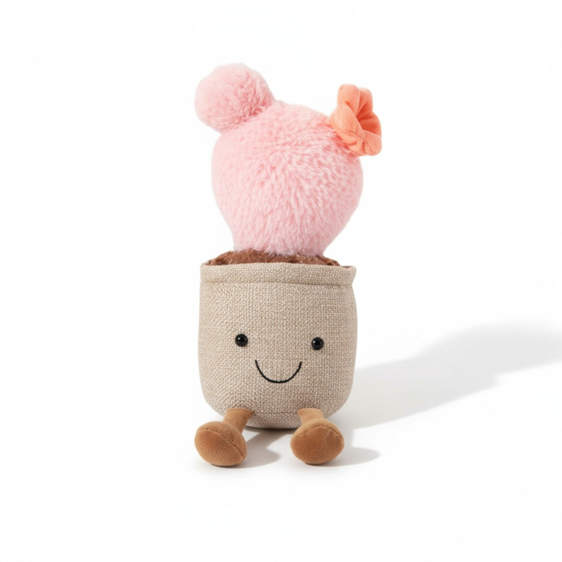 Blühender Kaktus kawaii Kuscheltier im Topf Die Kuschelecke