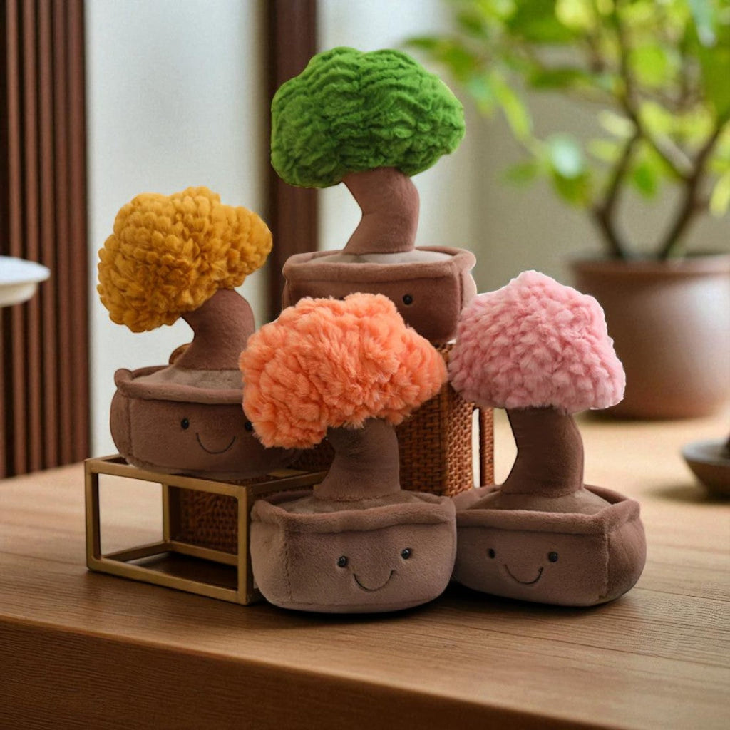 Bonsai kawaii Kuscheltier sanftes Lächeln im Topf Die Kuschelecke