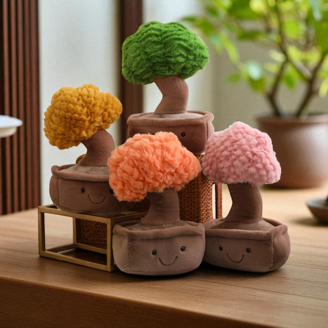 Bonsai kawaii Kuscheltier sanftes Lächeln im Topf Die Kuschelecke