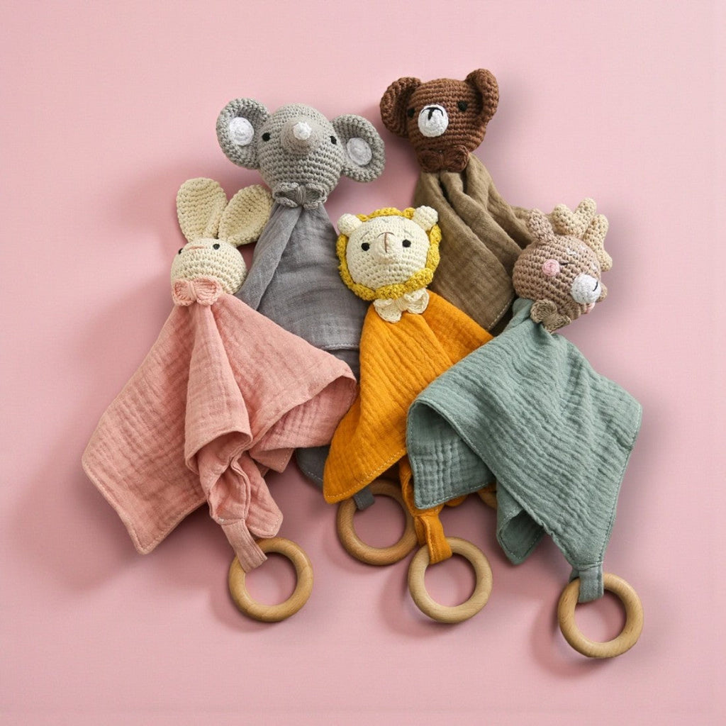Gehäkeltes Schmusetuch Hirschkopf Kuscheltier für Babys Die Kuschelecke
