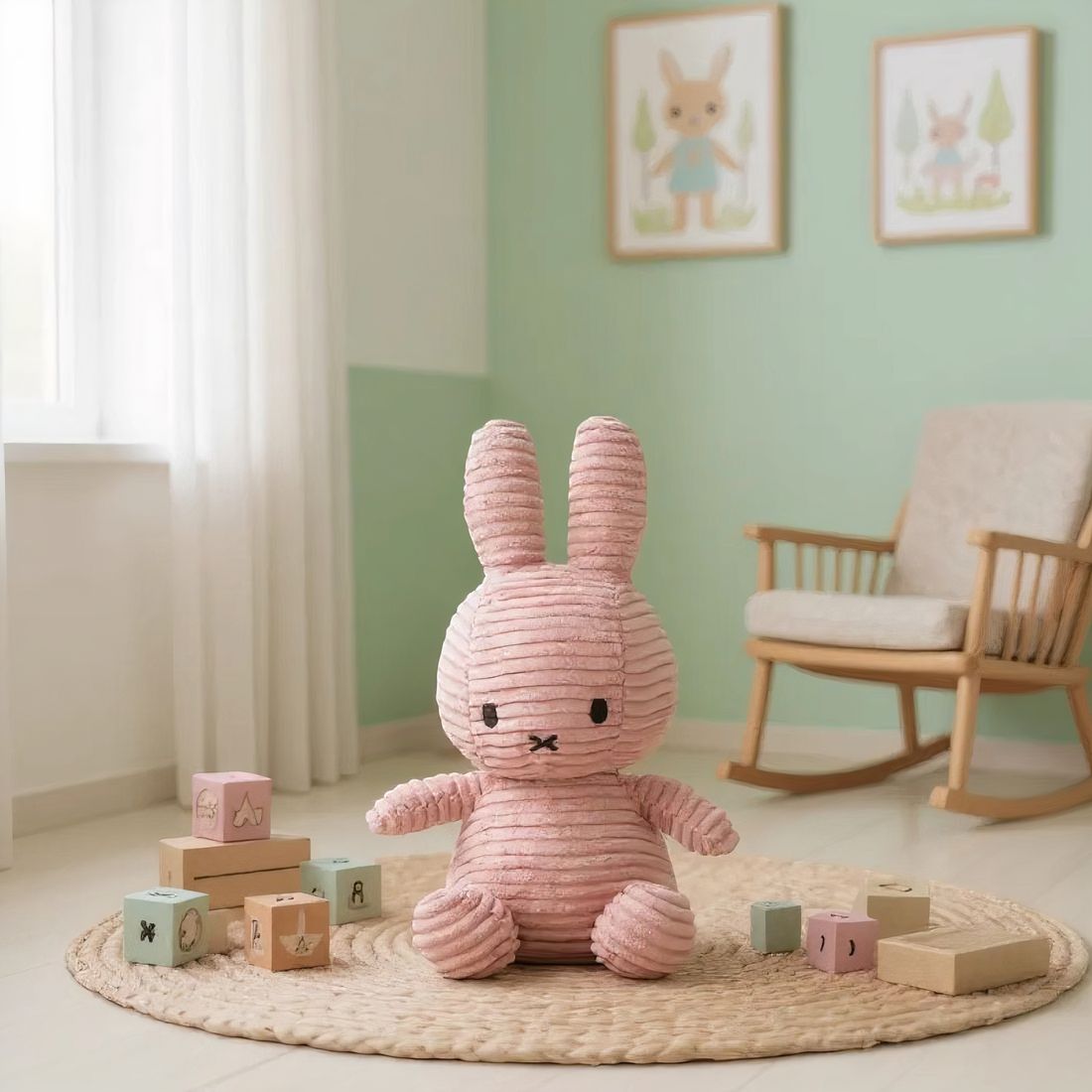 Gerippt-weiches Hase Kuscheltier flauschig Die Kuschelecke