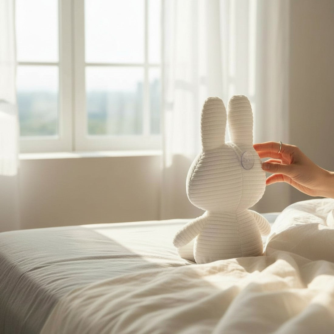 Gerippt-weiches Hase Kuscheltier flauschig Die Kuschelecke