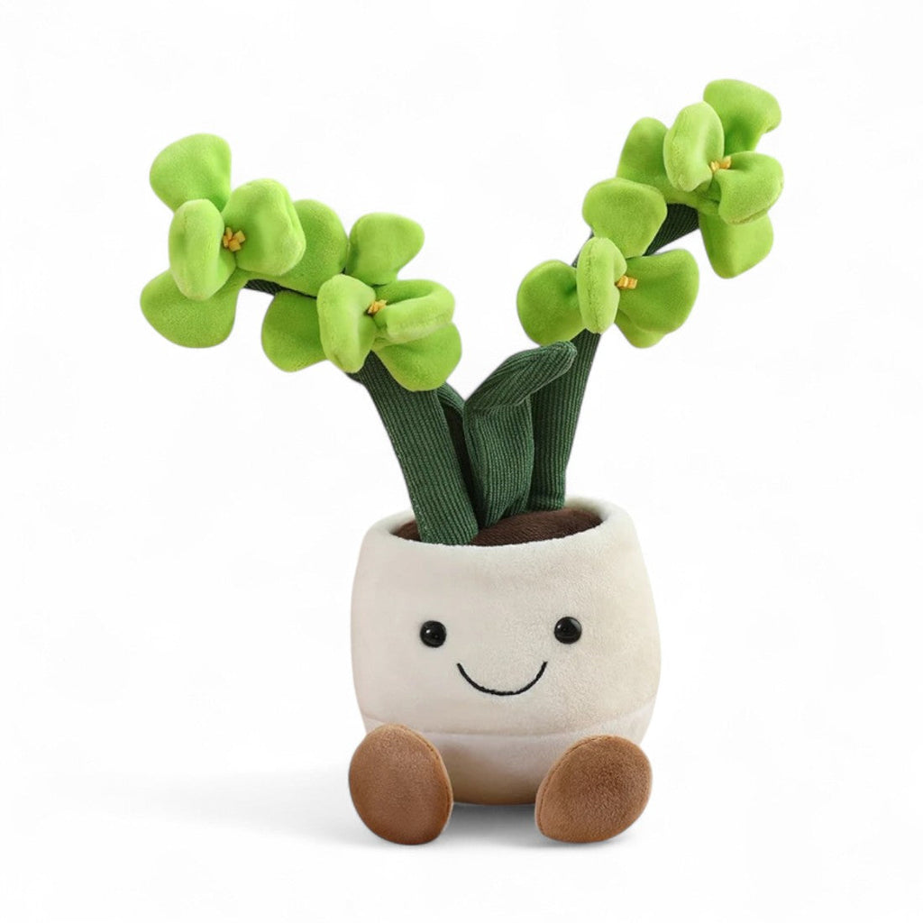 Orchidee kawaii Kuscheltier bunt im Topf Die Kuschelecke