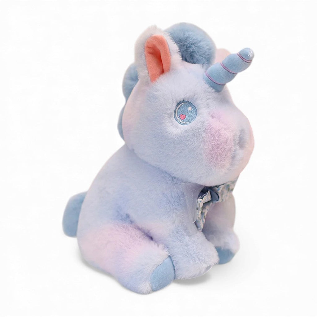 Pastell Einhorn Kuscheltier für Kinder mit Blumenschleife Die Kuschelecke