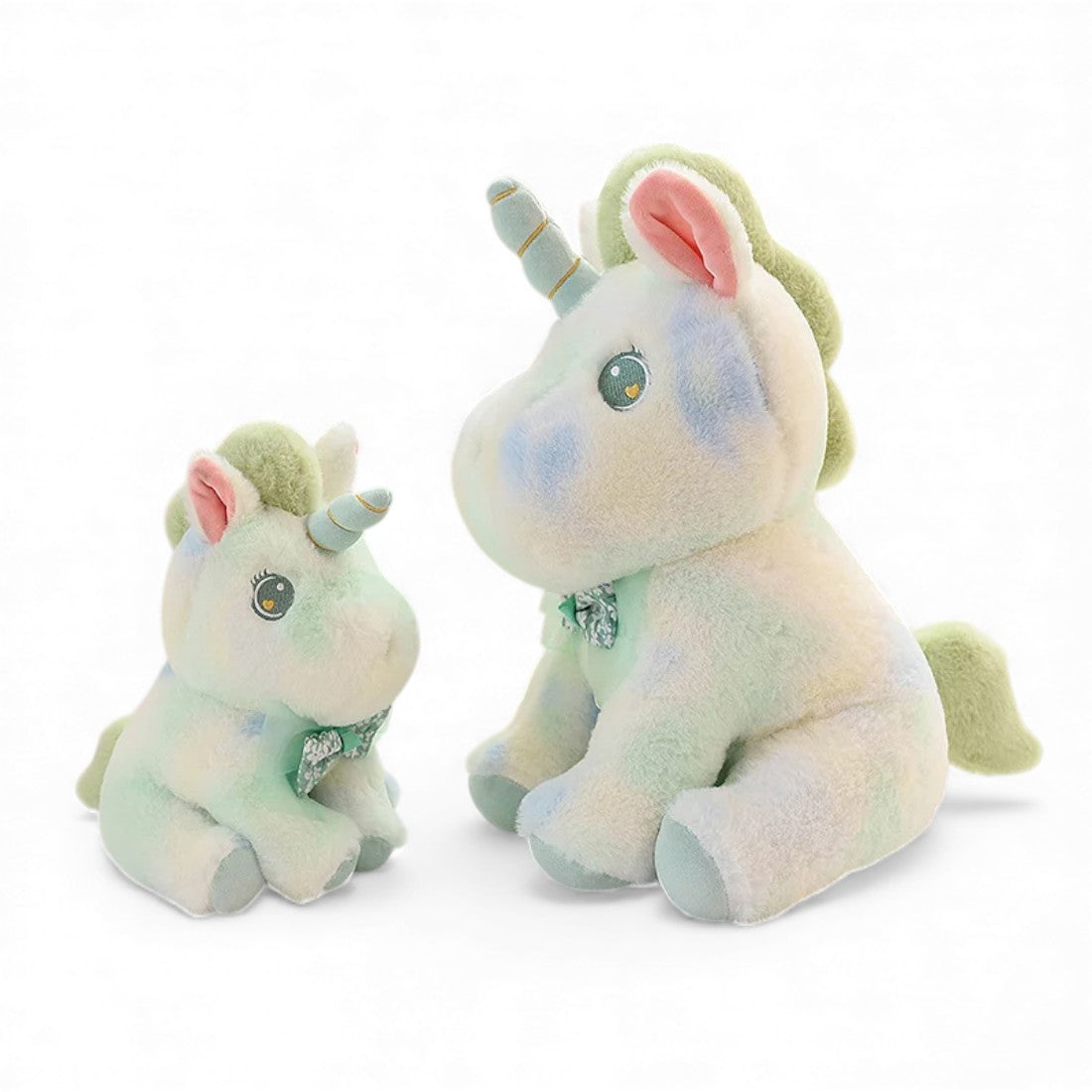Pastell Einhorn Kuscheltier für Kinder mit Blumenschleife Die Kuschelecke