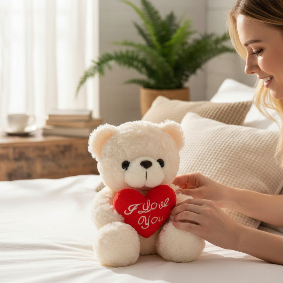 Romantischer Bär Kuscheltier mit rotem Herz Die Kuschelecke