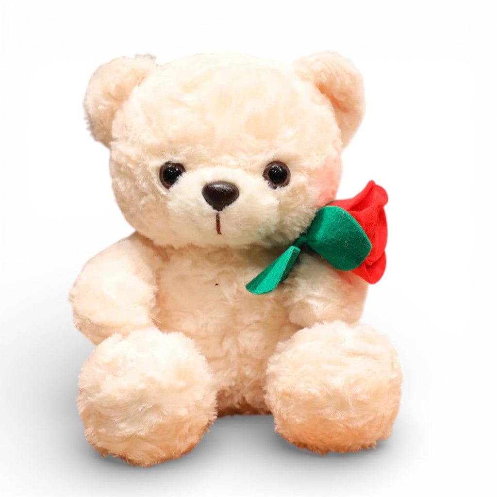 Romantischer Bär Kuscheltier mit roter Rose Die Kuschelecke