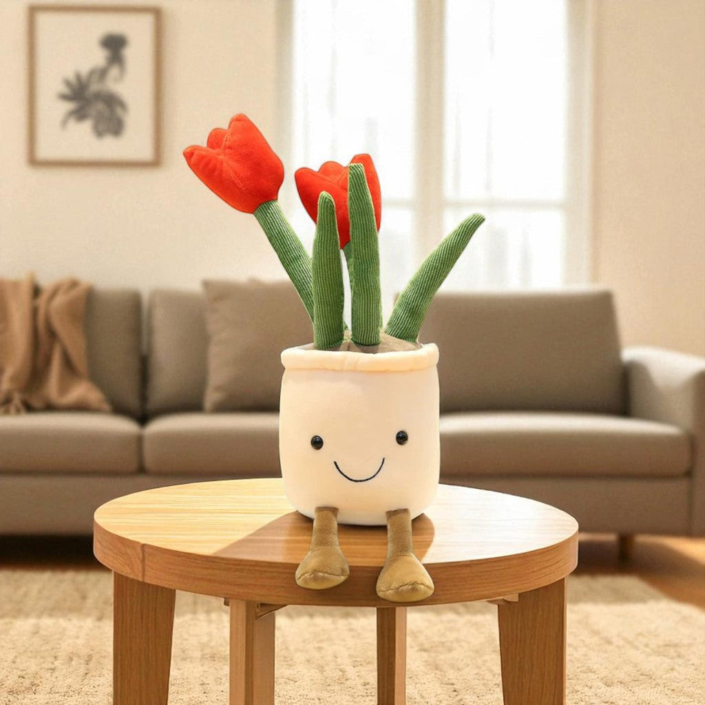 Tulpen Pflanze kawaii Kuscheltier im Topf Die Kuschelecke