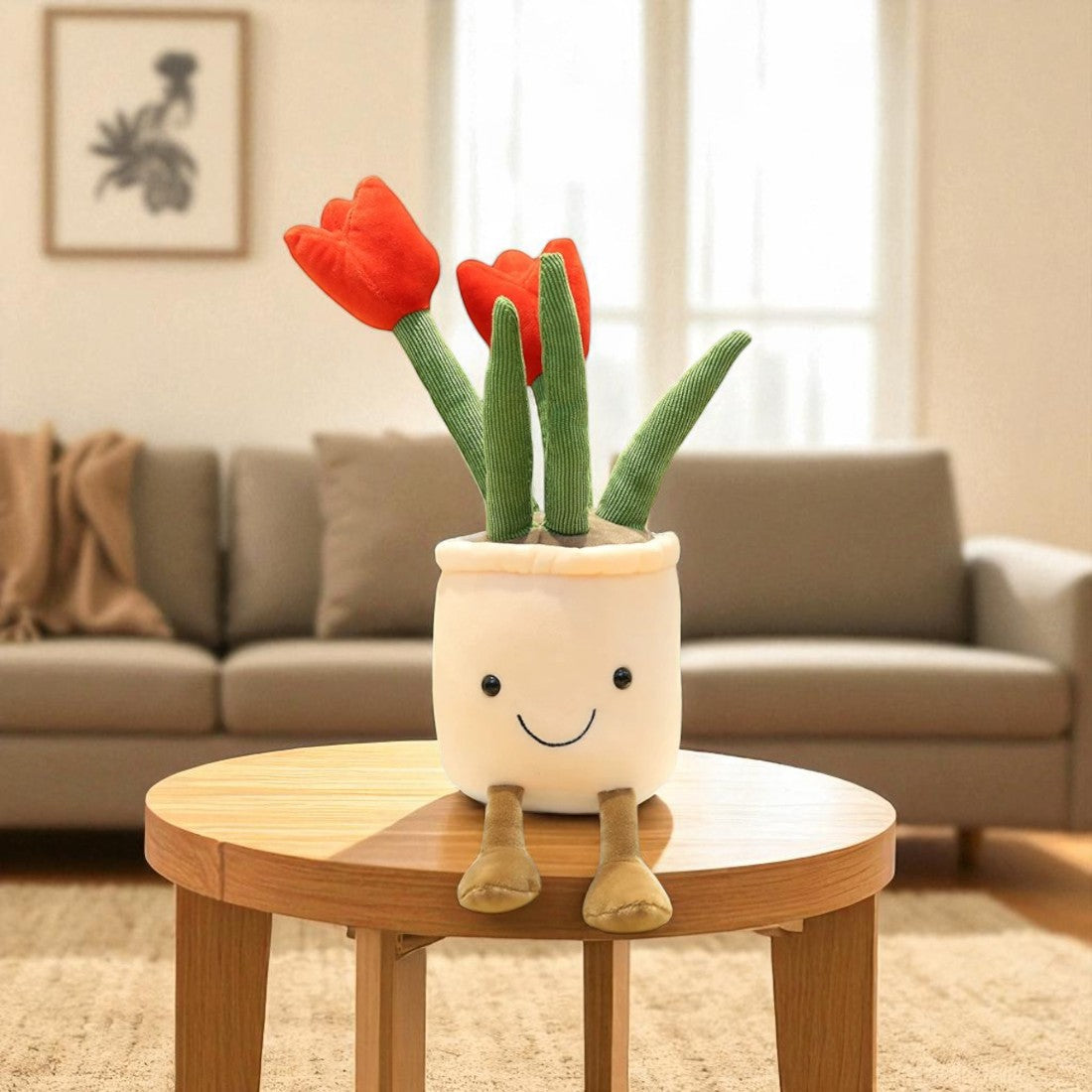 Tulpen Pflanze kawaii Kuscheltier im Topf Die Kuschelecke